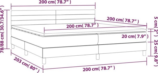 vidaXL Κρεβάτι continental με στρώμα, μαύρο, βελούδο 200x200 εκ.