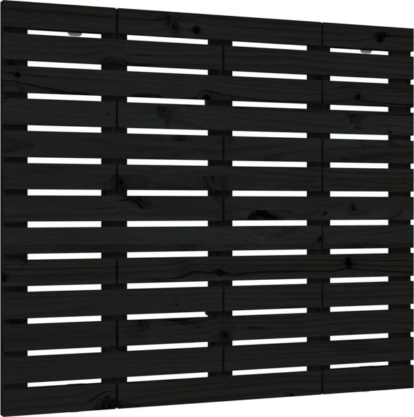 vidaXL Κεφαλάρι κρεβατιού, μαύρο, 141x3x91,5 cm, μασίφ πεύκο