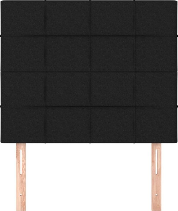 vidaXL Κεφαλάρια κρεβατιού, 2 τεμάχια, μαύρο, 100x5x78/88 cm, ύφασμα