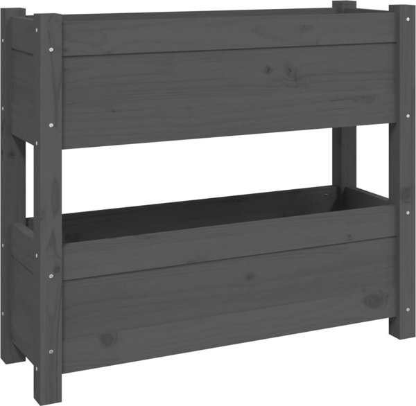 vidaXL Donica, szara, 77x25x66 cm, lite drewno sosnowe