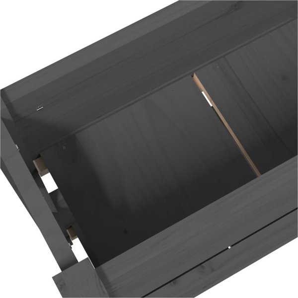 vidaXL Donica, szara, 77x25x66 cm, lite drewno sosnowe