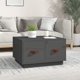 vidaXL Stolik kawowy, szary, 60x53x35 cm, lite drewno sosnowe