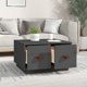 vidaXL Stolik kawowy, szary, 60x53x35 cm, lite drewno sosnowe