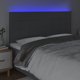 vidaXL Zaglowek do lozka z LED, ciemnoszary, 200x5x118/128 cm, tkanina