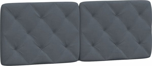 vidaXL Rama κρεβατιού με κεφαλάρι, σκούρο γκρι, 140x190 εκ., βελούδινη
