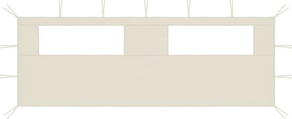 vidaXL Τοιχοποιία με παράθυρα για κιόσκι, 6x2 μ., κρεμ
