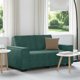 vidaXL Sofa 2-osobowa, ciemnozielona, 120 cm, tapicerowana aksamitem