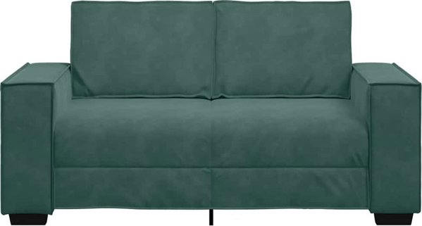 vidaXL Sofa 2-osobowa, ciemnozielona, 120 cm, tapicerowana aksamitem