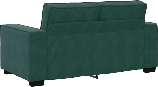 vidaXL Sofa 2-osobowa, ciemnozielona, 120 cm, tapicerowana aksamitem