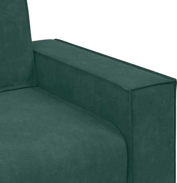 vidaXL Sofa 2-osobowa, ciemnozielona, 120 cm, tapicerowana aksamitem