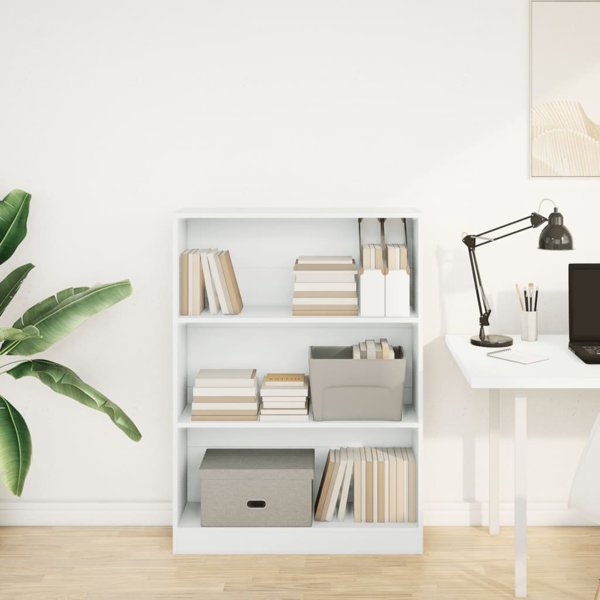 vidaXL Rafak, leuko, 80x24x109 cm, yliko drosopoihmenos xylon
