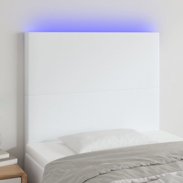 vidaXL Zaglowek do lozka, bialy, 100x5x118/128 cm, sztuczna skora