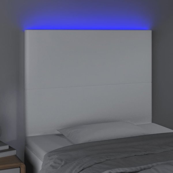vidaXL Zaglowek do lozka, bialy, 100x5x118/128 cm, sztuczna skora