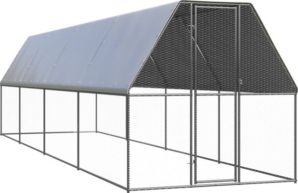 vidaXL Εξωτερικό κλουβί για κοτόπουλα, 2x8x2 m, γαλβανισμένος χάλυβας