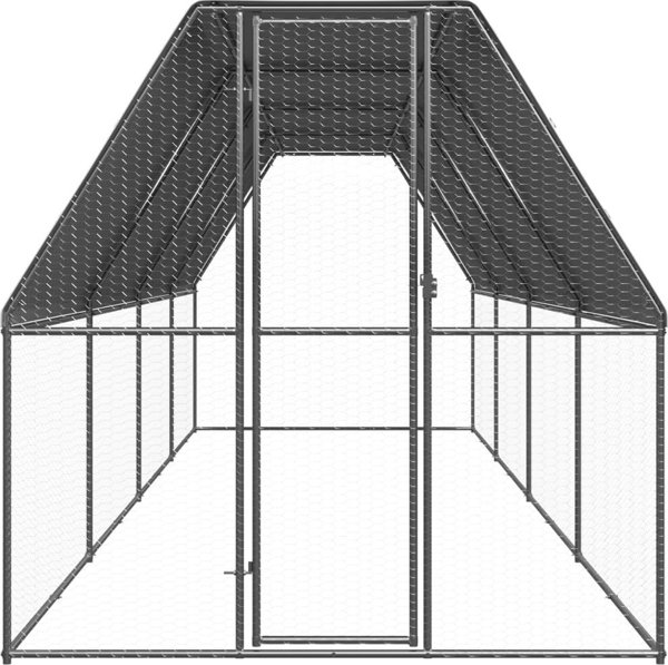 vidaXL Εξωτερικό κλουβί για κοτόπουλα, 2x8x2 m, γαλβανισμένος χάλυβας