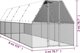 vidaXL Εξωτερικό κλουβί για κοτόπουλα, 2x8x2 m, γαλβανισμένος χάλυβας