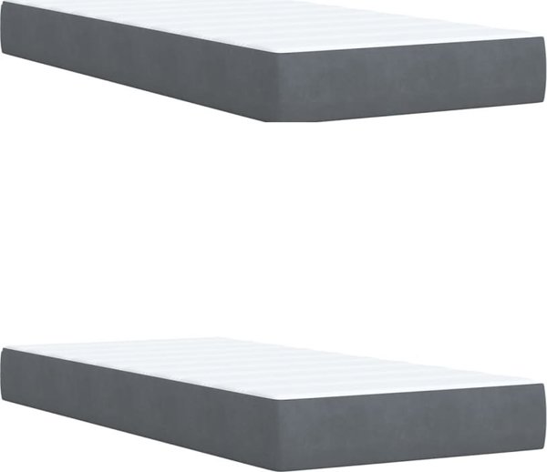 vidaXL Κρεβάτι Continental με Στρώμα, Σκούρο Γκρι Βελούδο, 200x200 εκ