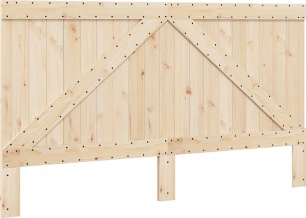 vidaXL Rama krevatiou me kefalari, gri, 200x200 cm, masif ksilo peykou