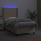 vidaXL Kρεβάτι Continental με στρώμα και LED, καπουτσίνο συνθετικό δέρμα, 90x200 cm