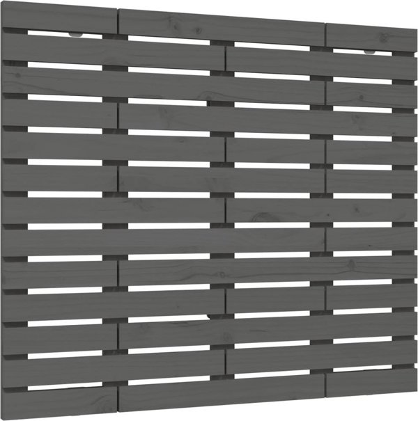 vidaXL Κεφαλάρι κρεβατιού, γκρι, 141x3x91,5 cm, μασίφ πεύκο