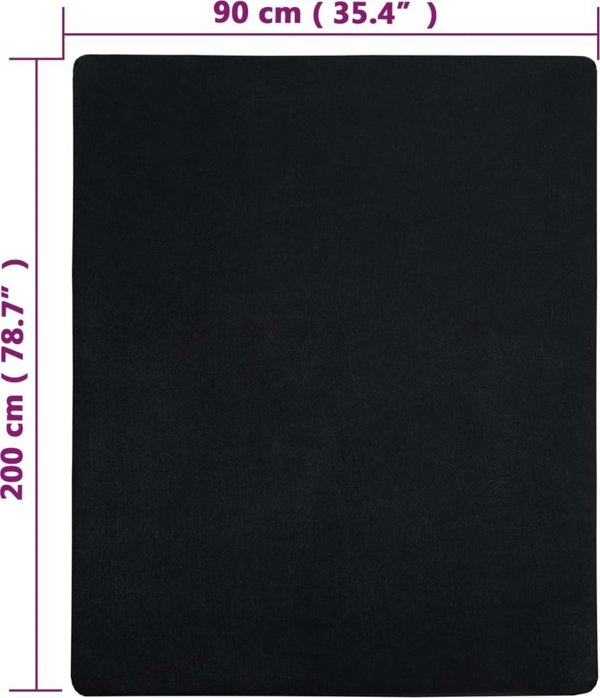 vidaXL Σετ σεντονιών, 2 τεμ., μαύρα, 90x200 cm, βαμβακερό jersey