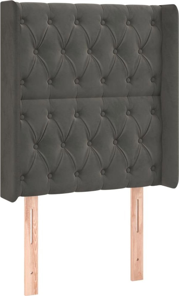 vidaXL Zaglowek uszak, ciemnoszary, 83x16x118/128 cm, aksamit