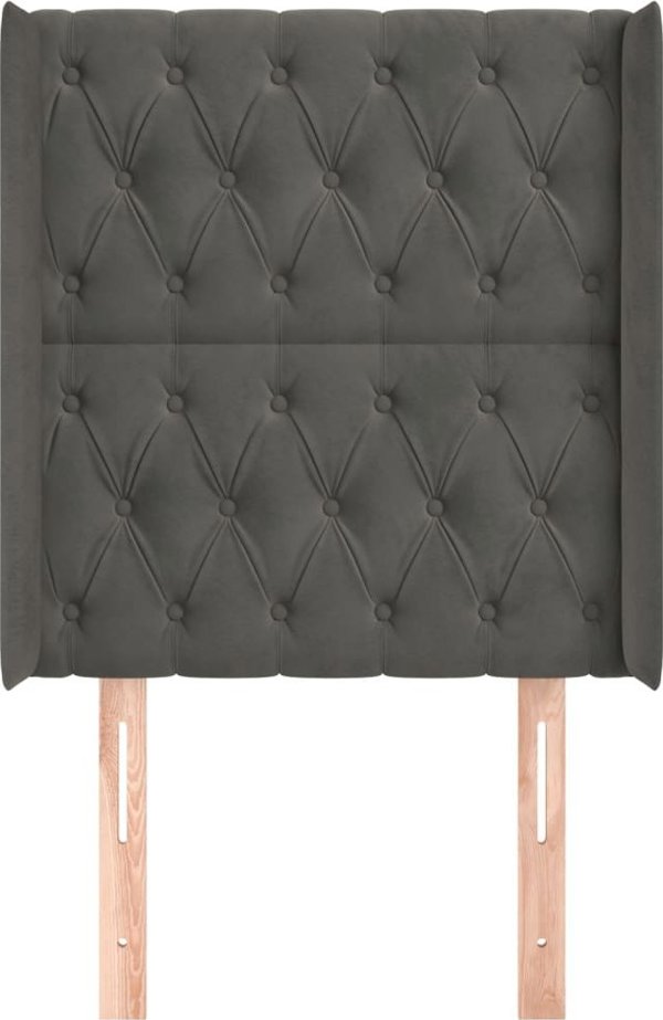 vidaXL Zaglowek uszak, ciemnoszary, 83x16x118/128 cm, aksamit