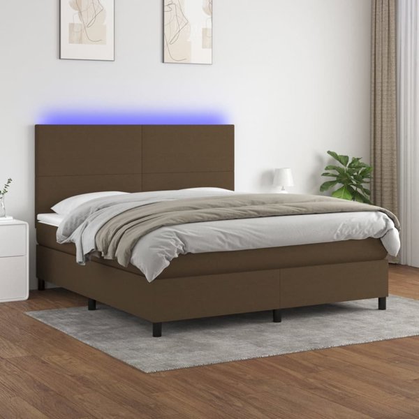 vidaXL Στρώμα Κοντινεντάλ με Μαξιλάρι, Καφέ, 160x200 εκ, Ύφασμα