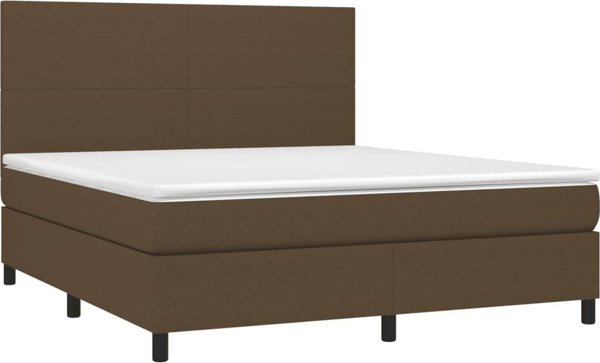 vidaXL Στρώμα Κοντινεντάλ με Μαξιλάρι, Καφέ, 160x200 εκ, Ύφασμα