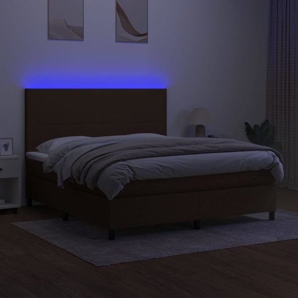 vidaXL Στρώμα Κοντινεντάλ με Μαξιλάρι, Καφέ, 160x200 εκ, Ύφασμα