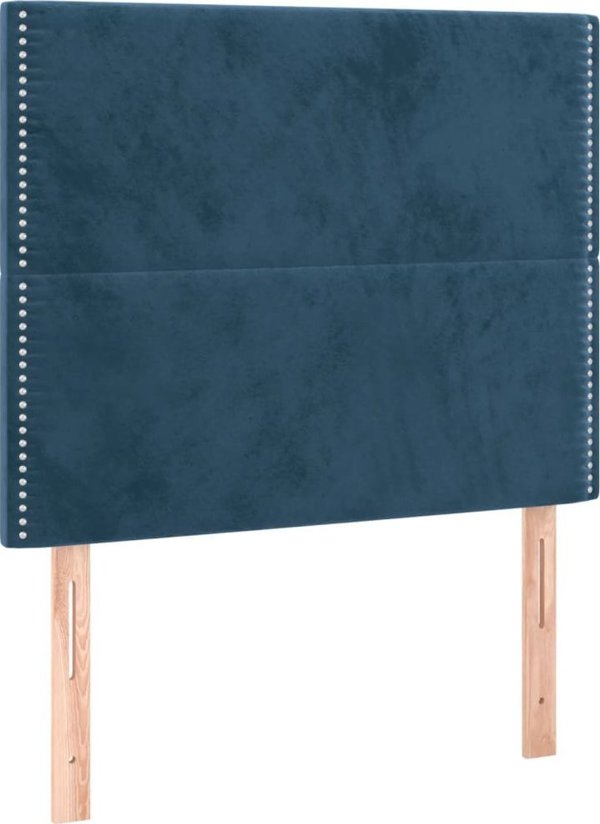 vidaXL Κρεβάτι με στρώμα, μπλε, βελούδο, 80x200 εκ.