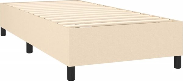 vidaXL Λάτζο Κοντινεντάλ με Στρώμα, Κρεμ, 90x200 cm, Υφασμάτινο