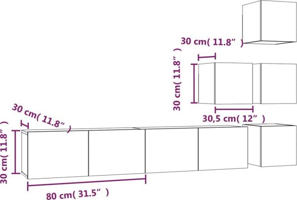vidaXL Κρεμαστή τηλεόραση ντουλάπι, γκρι δρύς Sonoma