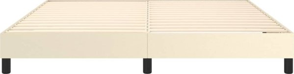 vidaXL Κρεβάτι κοντινεντάλ κρεμ 160x200 εκ. με δερματίνη