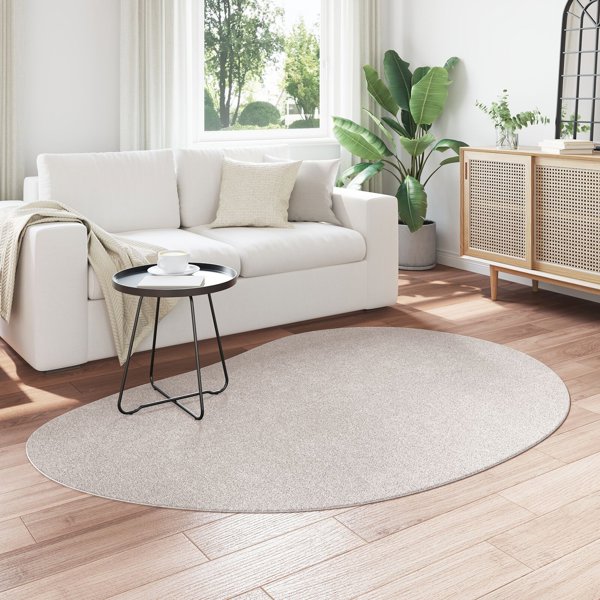 vidaXL Μάλλινο Χαλί 140x200 εκ. Χρώμα Άμμου, Αντιολισθητικό