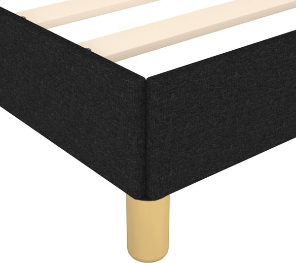 vidaXL Κρεβατοκάμαρα με κεφαλάρι, μαύρο, 140x190 εκ., επενδυμένη με ύφασμα