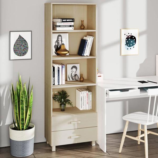 vidaXL Βιβλιοθήκη, μελί καφέ, 60x35x180 εκ., από ξύλο πεύκου