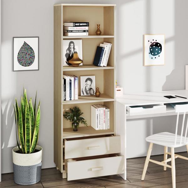 vidaXL Βιβλιοθήκη, μελί καφέ, 60x35x180 εκ., από ξύλο πεύκου