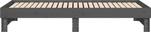 vidaXL Κρεβάτι επεκτεινόμενο, γκρι, 2x(80x200) εκ., φυσικό ξύλο πεύκου