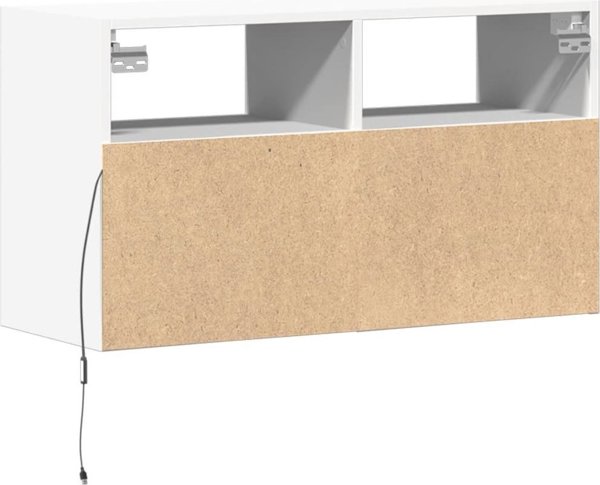 vidaXL Scienna szafka TV z LED, biala, 80x31x45 cm
