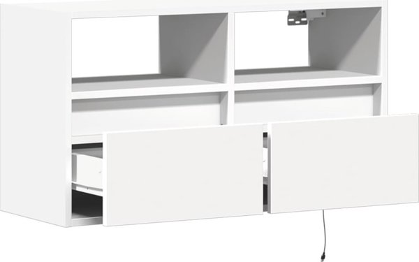 vidaXL Scienna szafka TV z LED, biala, 80x31x45 cm
