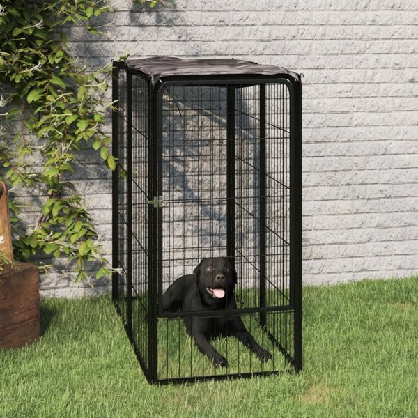 vidaXL vidaXL Kojec dla psa, 6 paneli, czarny, 50x100 cm, stalowy