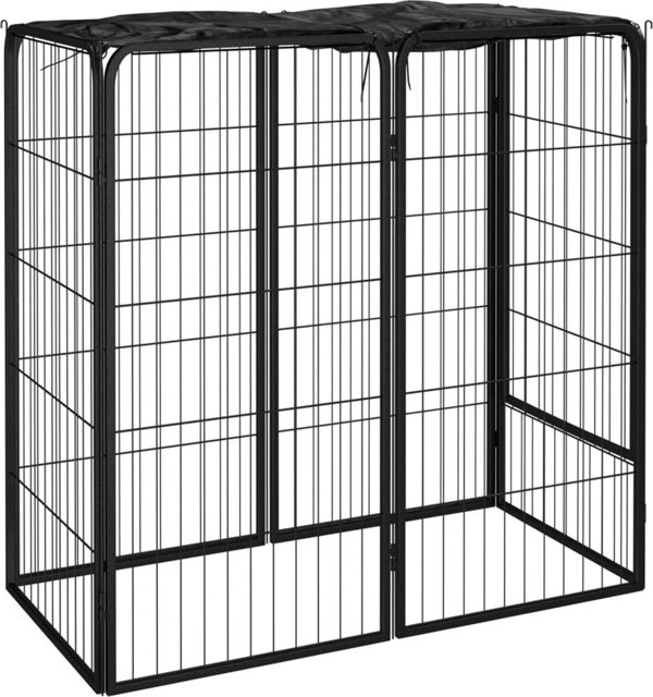 vidaXL vidaXL Kojec dla psa, 6 paneli, czarny, 50x100 cm, stalowy