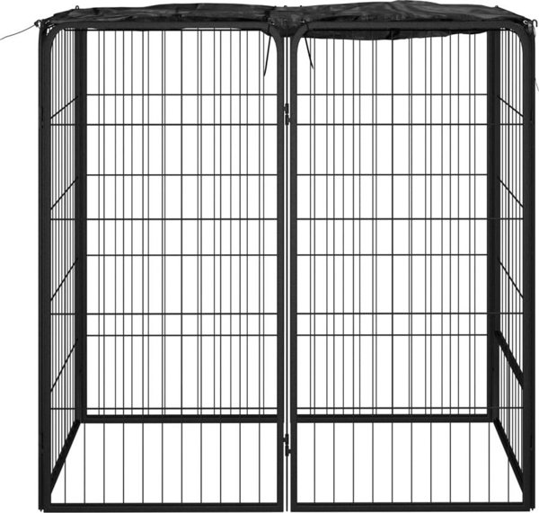 vidaXL vidaXL Kojec dla psa, 6 paneli, czarny, 50x100 cm, stalowy