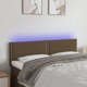 vidaXL Κεφαλάρι για κρεβάτι με LED, σκούρο καφέ, 144x5x78/88 cm, ύφασμα
