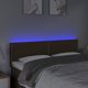 vidaXL Κεφαλάρι για κρεβάτι με LED, σκούρο καφέ, 144x5x78/88 cm, ύφασμα