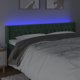 vidaXL Κεφαλάρι κρεβατιού με LED, σκούρο πράσινο, 203x16x78/88 εκ., βελούδο