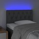 vidaXL Zaglowek do lozka z LED, ciemnoszary, 80x7x78/88 cm, tkanina