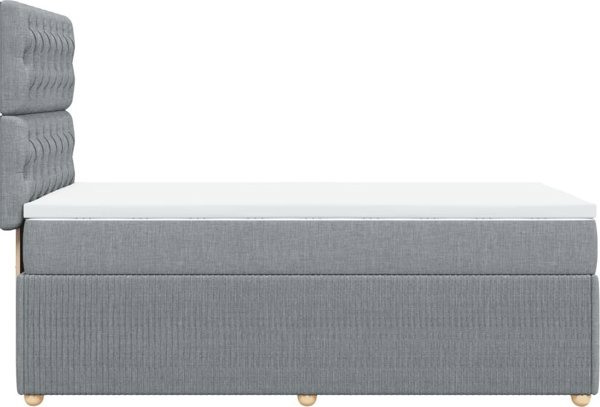 vidaXL Κρεβάτι Continental με στρώμα, ανοιχτό γκρι, ύφασμα, 80x200 cm
