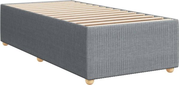 vidaXL Κρεβάτι Continental με στρώμα, ανοιχτό γκρι, ύφασμα, 80x200 cm